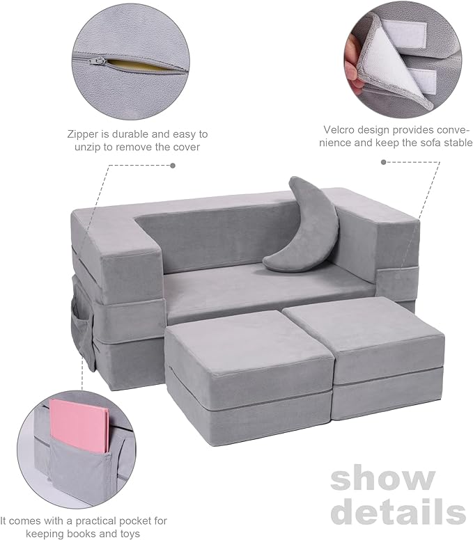 Modular Kids Sofa, Toddler Couch Foam Armchair - Image 6