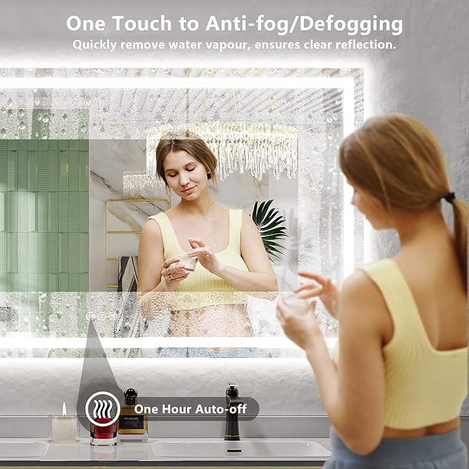 68x38 Inch LED Bathroom Mirror - Image 5