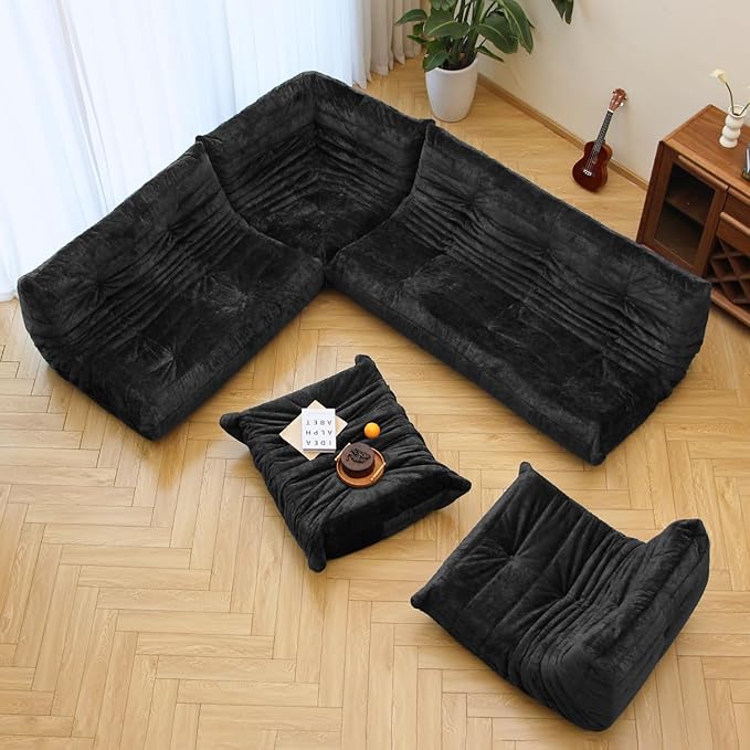 N&V Fireside Chair, Mid Century Armless Floor Sofa, Soft Premium Chenille Floor - Image 3