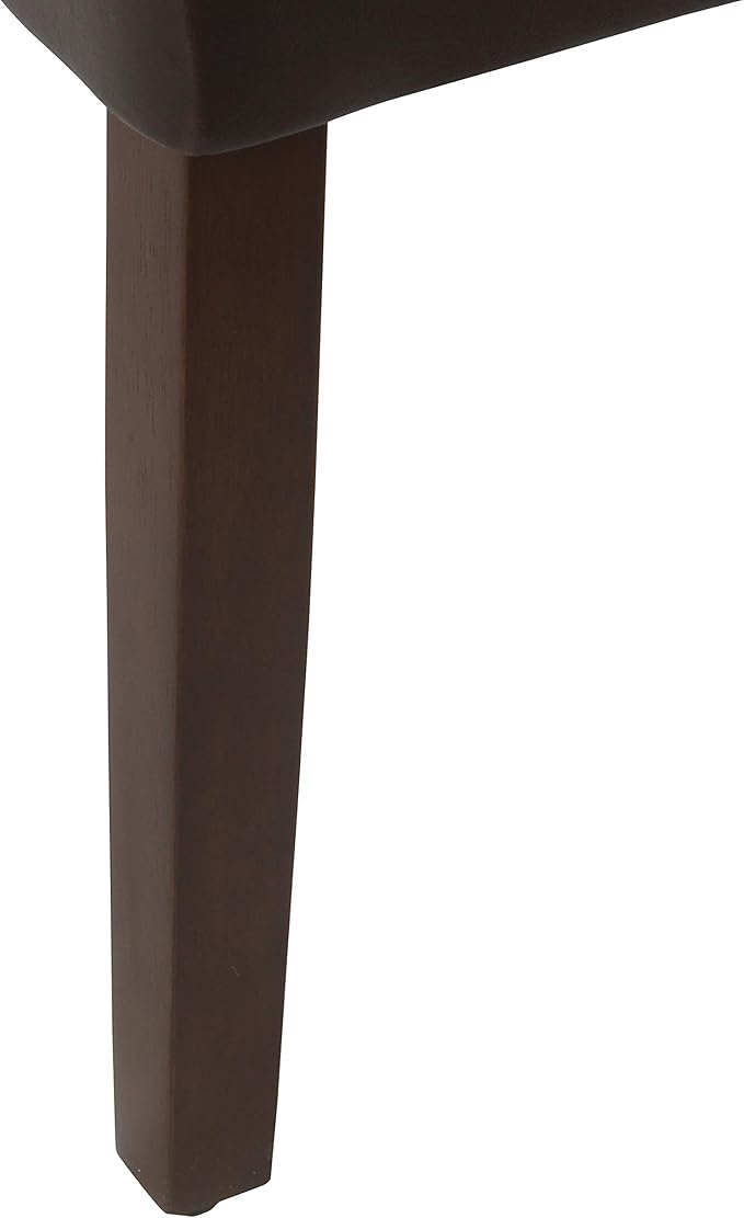 HomePop Parsons Upholstered Accent Dining Chair, Dark Brown Faux Leather - Image 11