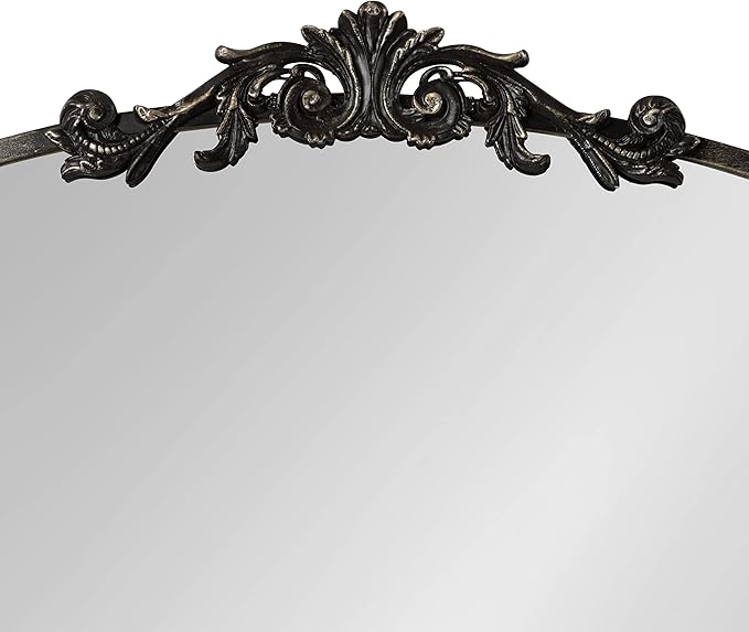 Kate and Laurel Arendahl Ornate Traditional Arched Mirror; 36 x 29; Black; - Image 6