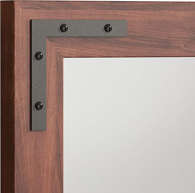 VocalStar Rustic Wood Framed Mirror 18 x 26 Inch, Natural Dark Brown Wooden - Image 7