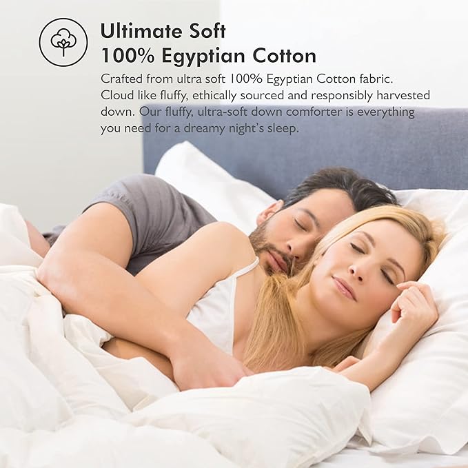 Luxurious All-Season Goose Down Feather Fiber Comforter Twin Size Duvet Insert - Image 6
