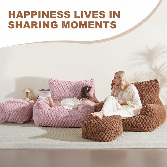Bean Bag Chair with Ottoman - Image 7