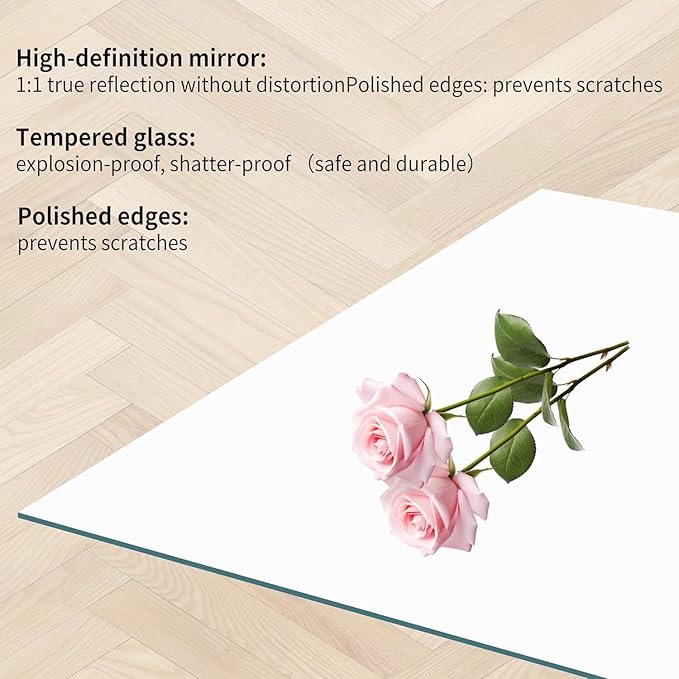 KOCUUY Large Frameless Mirror, 55x36 Inch Rectangle Bathroom Vanity Mirror - Image 3