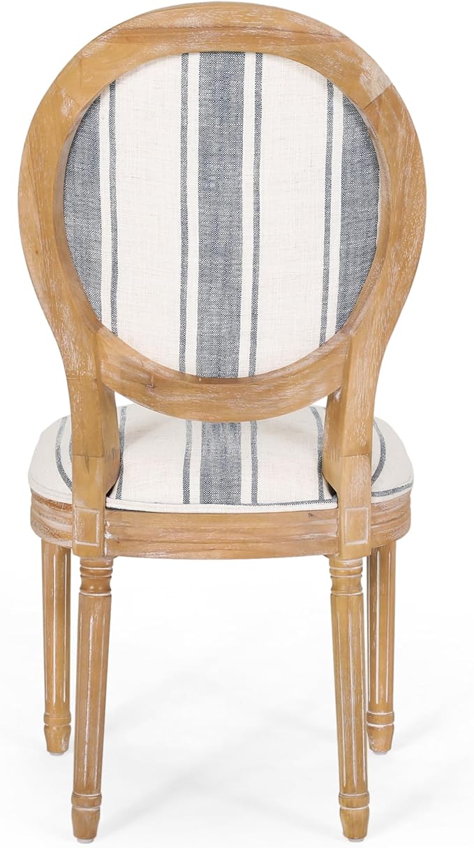 Christopher Knight Home Phinnaeus Dining Chair Set, Dark Blue Stripes + Light - Image 10