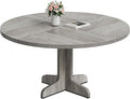 GarveeHome Round Dining Table for 4, 47 Inch Farmhouse Circle Kitchen Table by GarveeHome