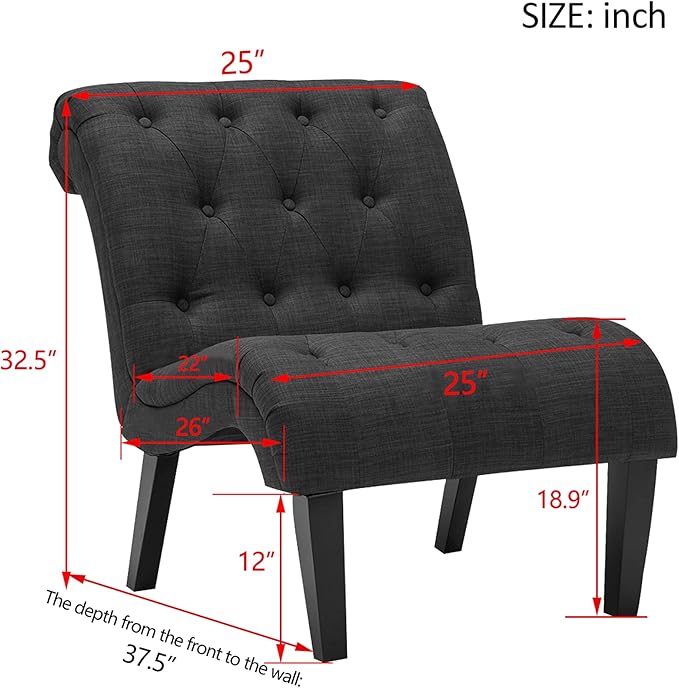 Yongqiang Accent Chairs Set of 2 Upholstered Living Room Bedroom Side Chairs - Image 2