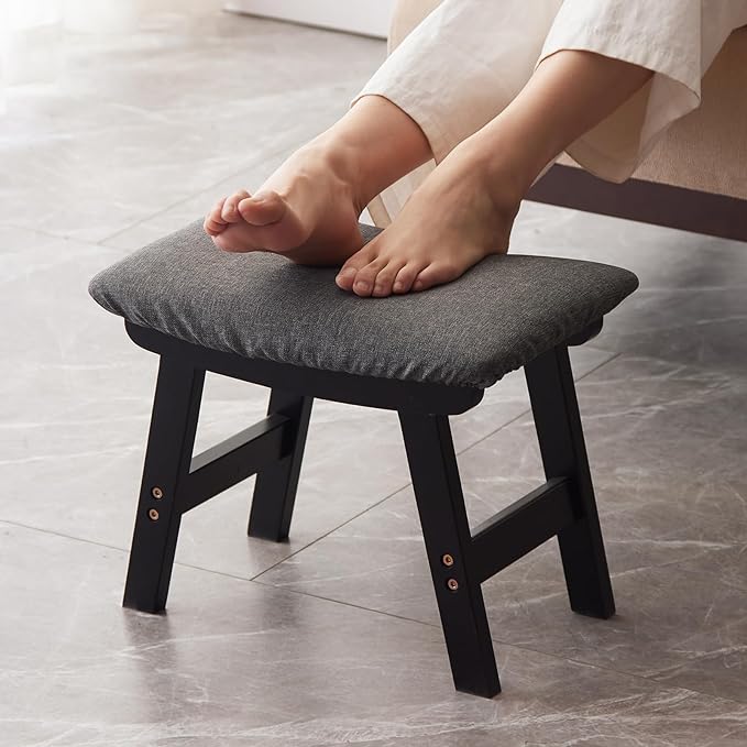 Foot Stool, Bamboo Small Sofa Foot Rest Under Desk, Extra Seating by Kitsanery