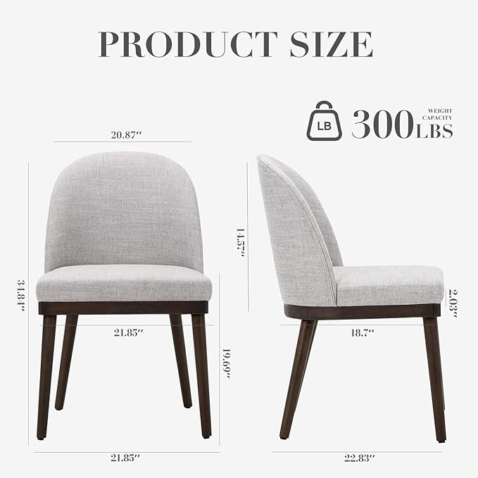 COLAMY Upholstered Dining Chairs Set of 4, Wooden Kitchen Chairs - Image 2