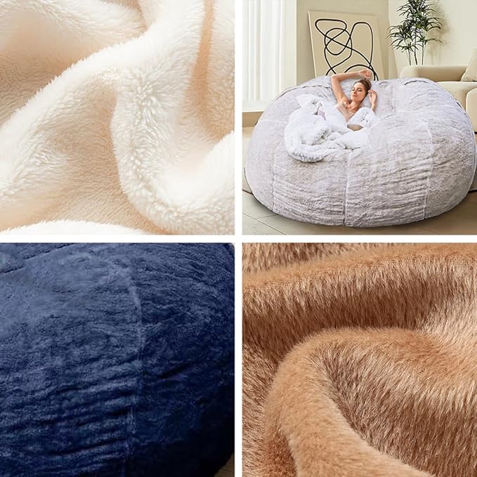 Bean Bag Chair Cover for Kids Adults Without Filling Comfy Giant Round Lazy - Image 5