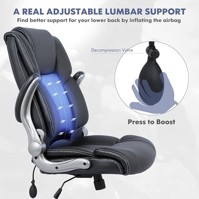 COLAMY Leather Executive Office Chair- High Back Home Computer Desk Chair - Image 5
