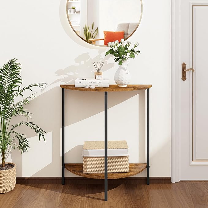 Homode Half Moon Table, Small Entryway Table, Half Round Entry Table, Narrow - Image 2