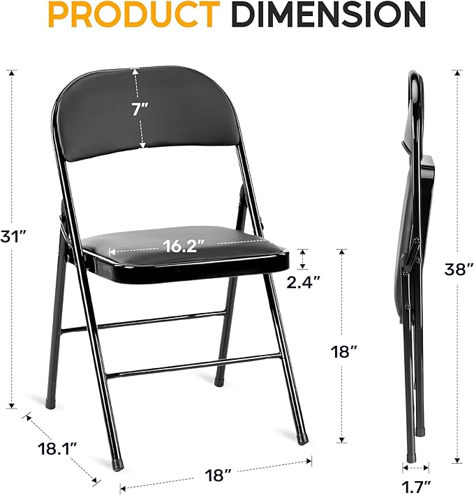 HealSmart 2 Pack Folding Chairs - Image 3