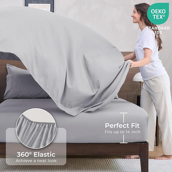 HEVUMYI Light Grey Twin-XL Comforter Set - Image 5