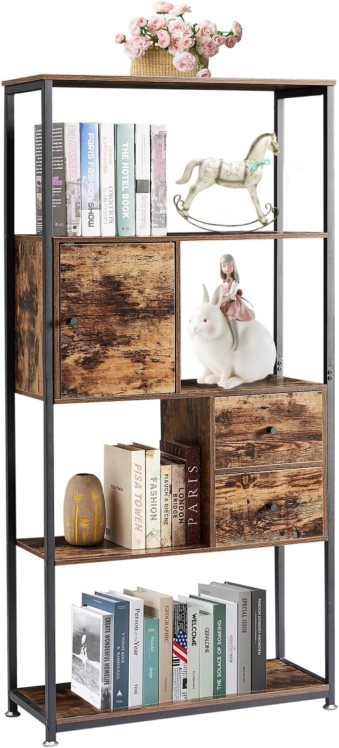 VECELO 5-Tier Bookshelf, Bookcase - Image 5