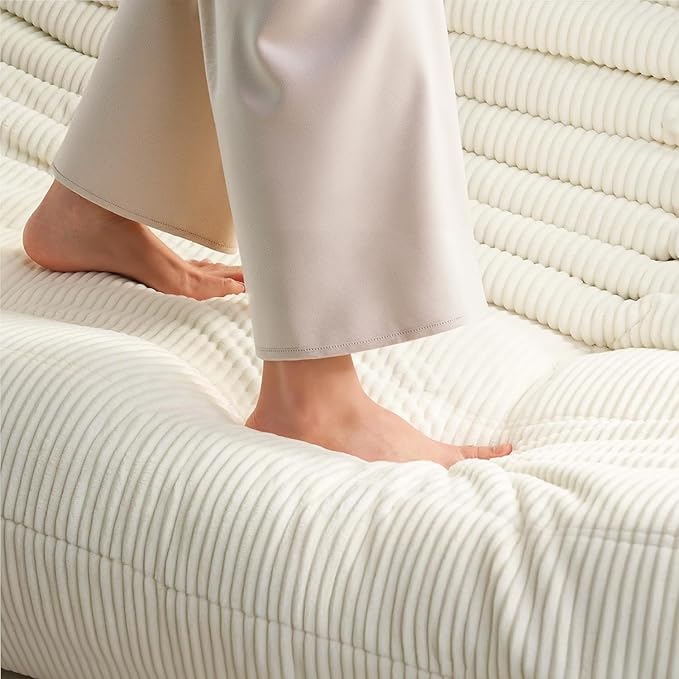 Fireside Loveseat Mid-Century Armless Sofa — Twin-Size Floor Lounger in Soft - Image 5