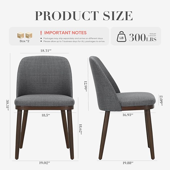COLAMY Upholstered Dining Chairs Set of 4, Modern Kitchen Chairs - Image 2