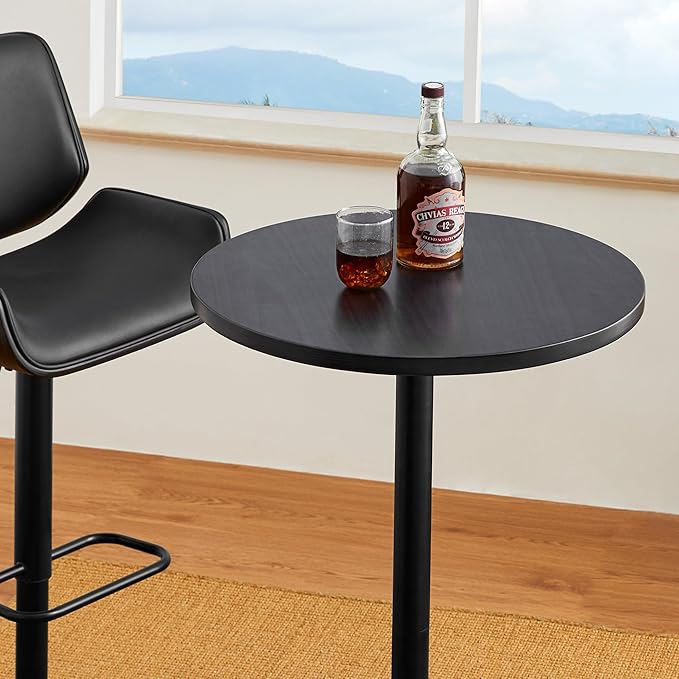 Glitzhome 39.5" H Set of 2 Pub Table Round Bar Table Wood Top - Image 2