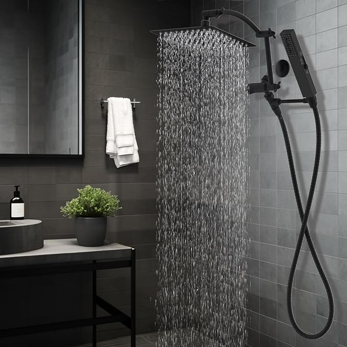 Hibbent All Metal 8'' Rainfall Shower Head, Square Shower Head Combo, High - Image 9