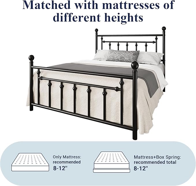 Allewie 14 Inch Full Size Metal Platform Bed Frame - Image 7
