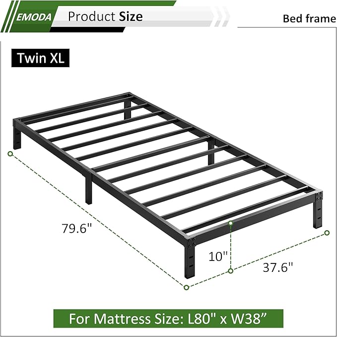 EMODA 10 Inch Twin XL Bed Frames No Box Spring Needed, Heavy Duty XL Twin Metal - Image 3