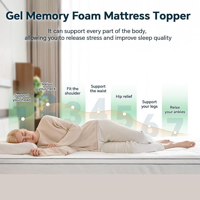 4 Inch Memory Foam Mattress Topper Queen Size - Image 3