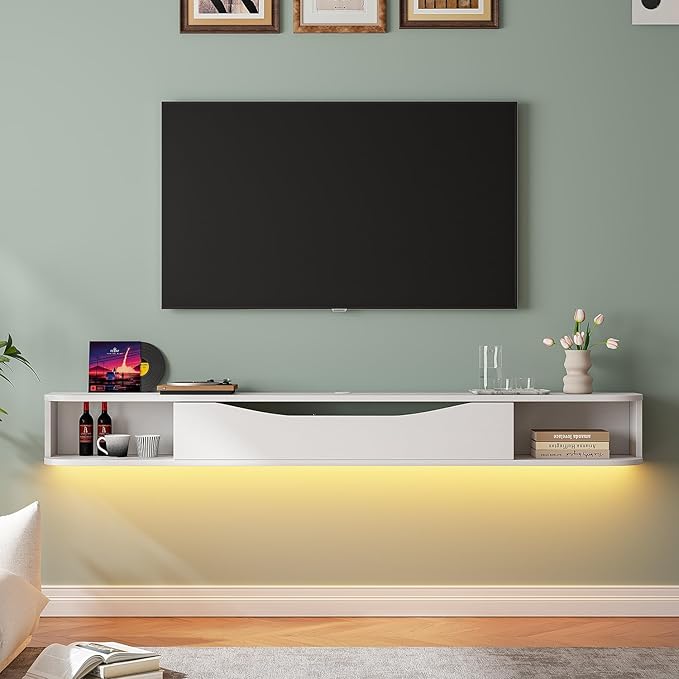 Floating TV Stand, Floating TV Console, Under TV Shelf by Furninova