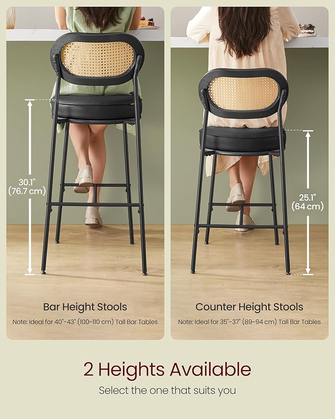 VASAGLE Bar Stools Set of 2, Bar Height Stools - Image 2