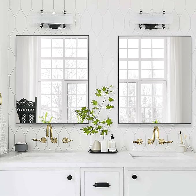 24x32 Inch Black Bathroom Mirror - Image 4