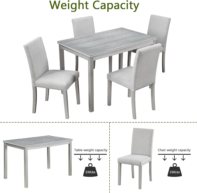 KEIKI 5-Piece Standard Height Dining Table Set - Image 7