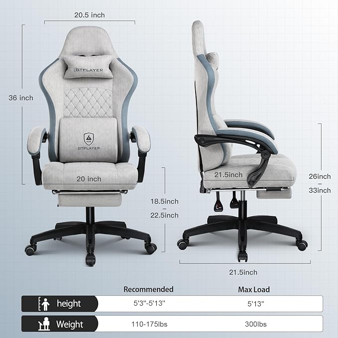 GTPLAYER Gaming Chair, Computer Office Chair - Image 3