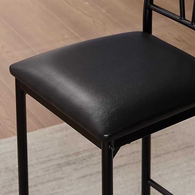 VECELO Small Bar Table and Chairs Tall Kitchen Breakfast Nook - Image 4
