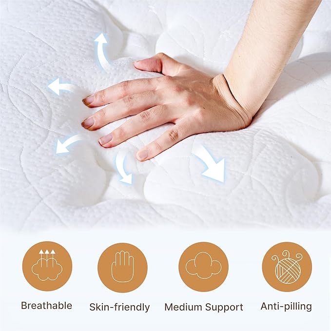 Twin Size Mattress, 12 Inch Medium Firm Foam Hybrid Mattress - Image 4