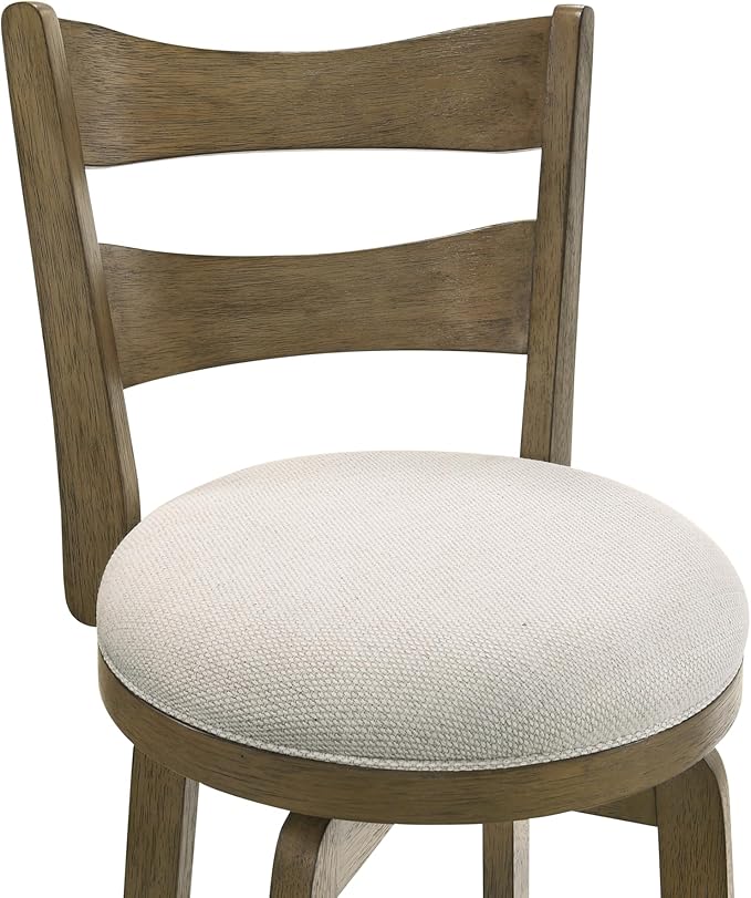 Armen Living Blair 26 in. Putty Brown Counter Height Rubberwood Swivel Barstool - Image 7
