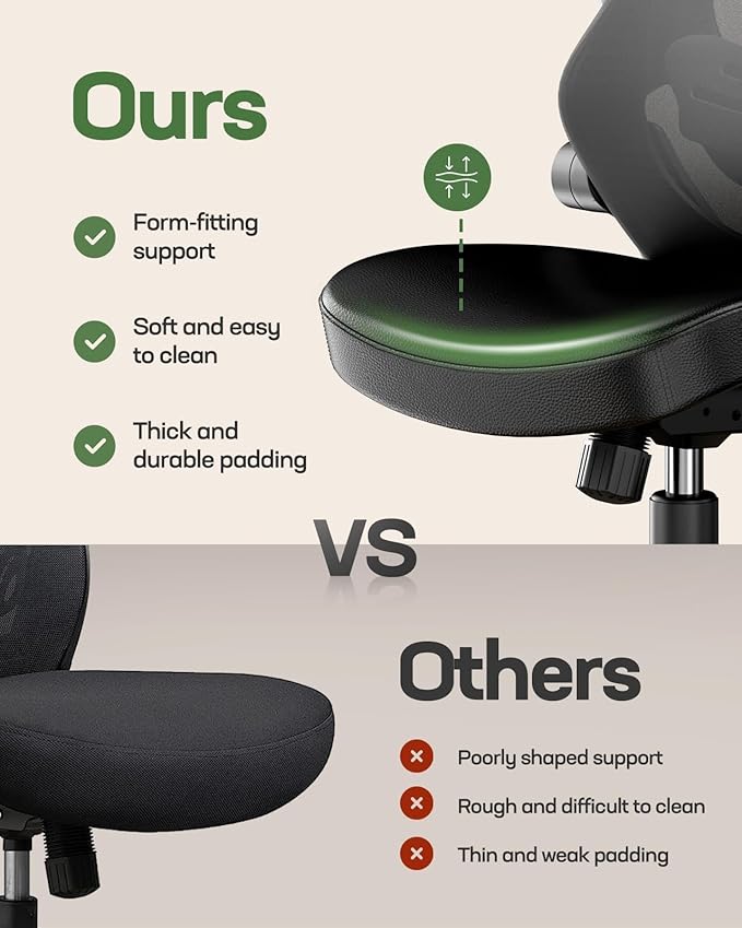 Marsail Office Chair Ergonomic Desk Chair, 360°Swivel Mesh Back Wide Computer - Image 7