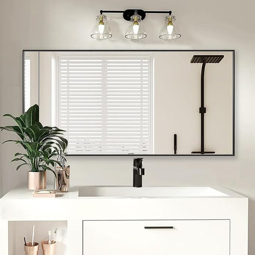 20x40 Inch Black Bathroom Mirror by Bonverre