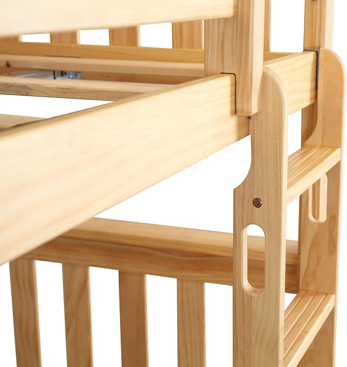 Max & Lily Bunk Bed Twin over Twin, Solid Wood Bunk Bed Frame - Image 7
