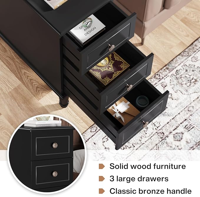 Tribesigns Solid Wood End Table Set of 2, Fully Assembled Narrow Side Table - Image 6