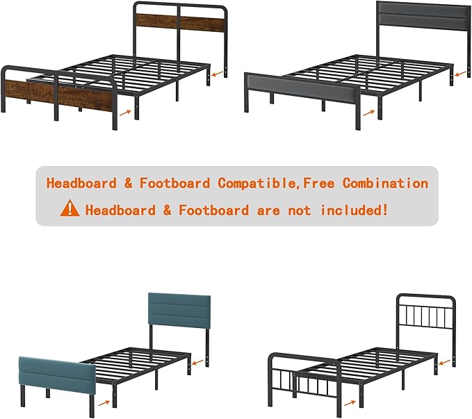10 Inch XL Twin Bed Frames, Platform Metal Bed Frame Twin XL Size Heavy Duty - Image 8