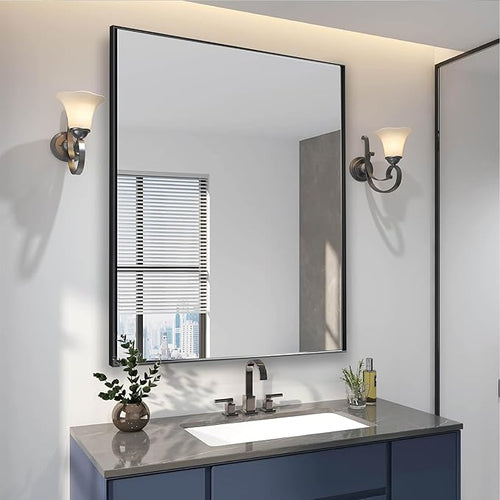 24x30 Inch Black Bathroom Mirror - Image 2