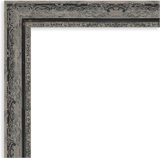 Amanti Art Bathroom Mirror for Over Sink, 25x21 Filigree Matte Black Rectangle - Image 2