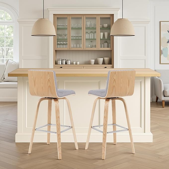 Armen Living Vienna Modern Swivel 30" Bar Height Barstool by ArmenLiving