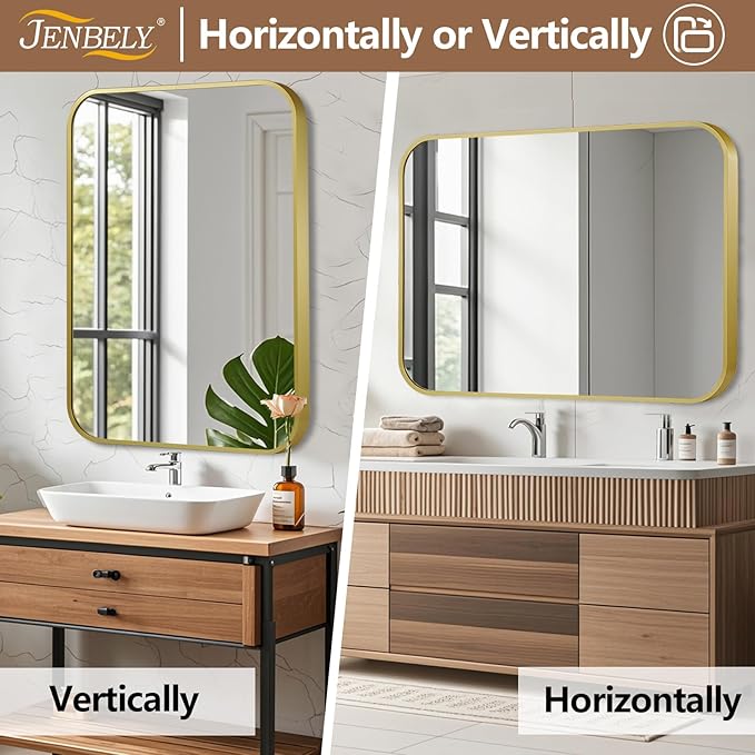 24x36 Inch Gold Mirror, Framed Rectangle Mirror - Image 6