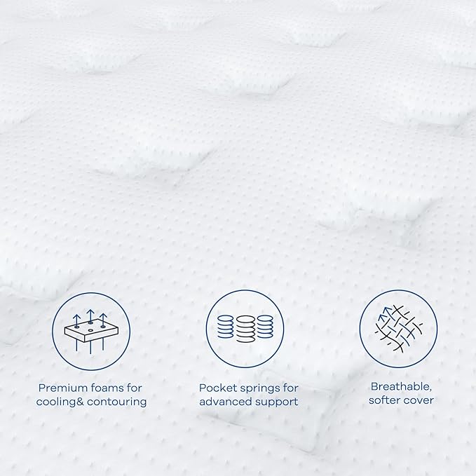 Coolvie Full Size Mattress 12 Inch, Hybrid Full Mattress in a Box, Pocket - Image 4