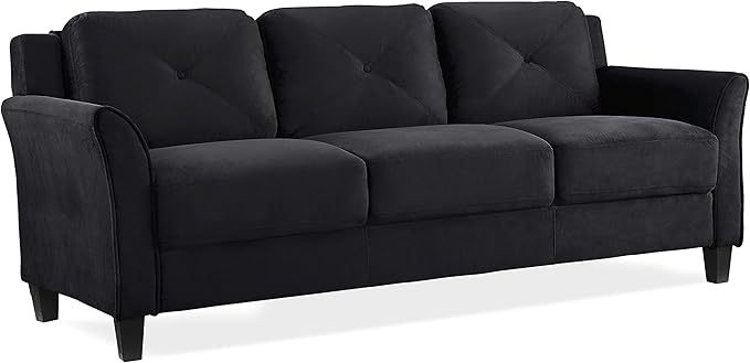 Lifestyle Solutions Harrington Sofa Upholstered Microfiber Fabric Curved Arms by LifestyleSolutions