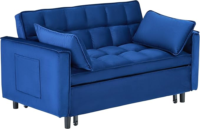 Ball & Cast 55" Convertible Sofa Bed, 3 in 1 Sleeper Sofa W/Pull-Out Bed - Image 14