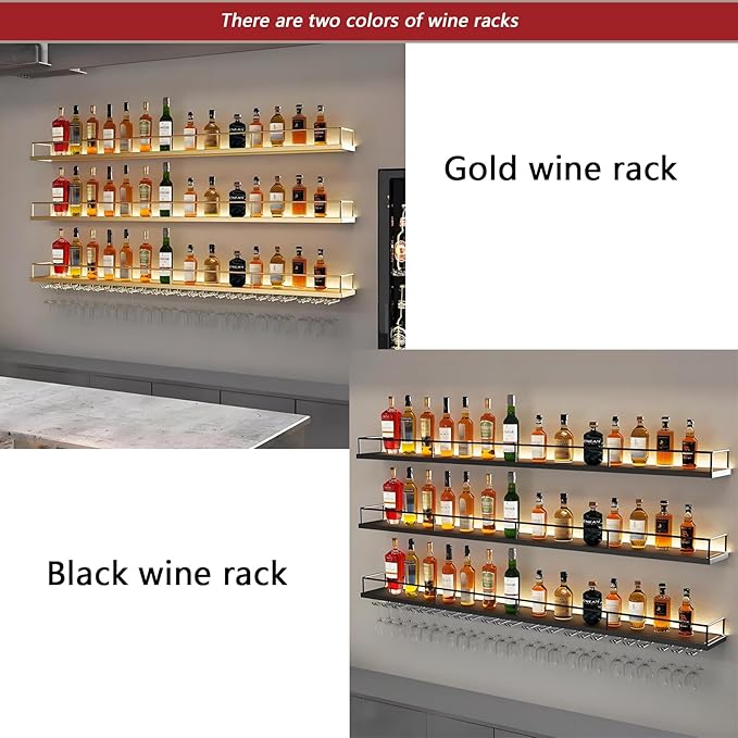 71in Wall-Mounted Metal Wine Rack - Image 6