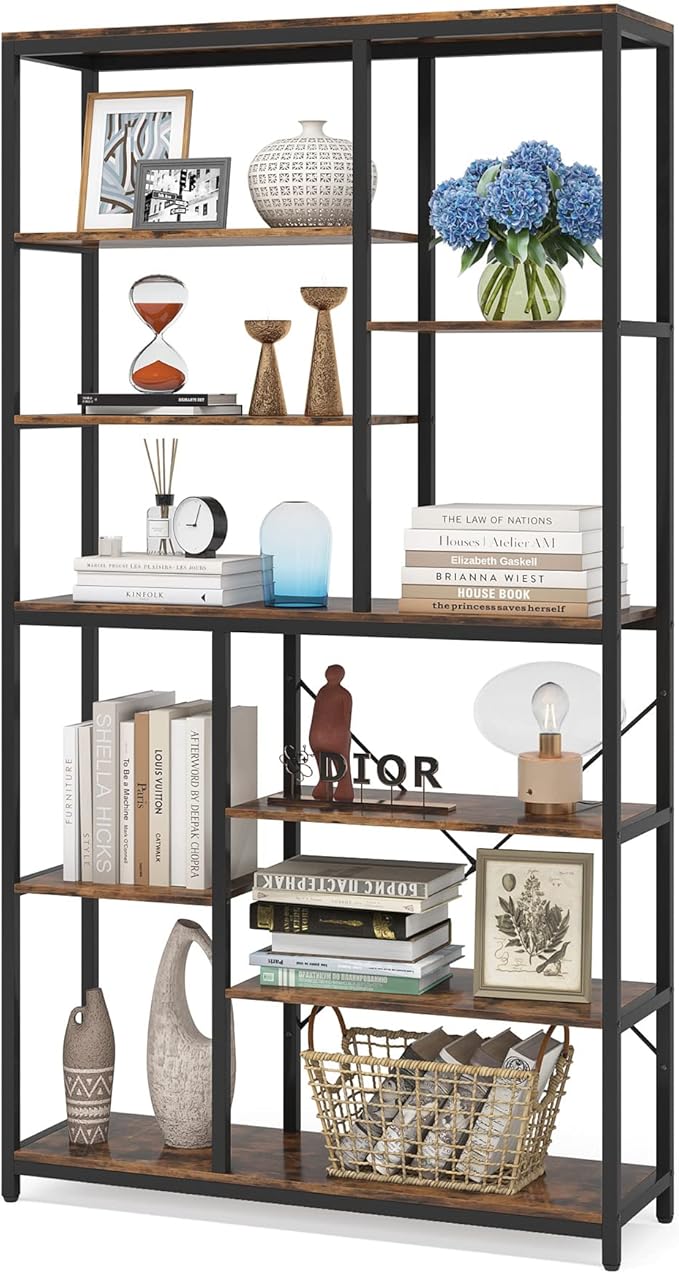 Tribesigns 79 inches Tall Bookshelf Bookcase, 8-Tier Staggered Bookcase - Image 9