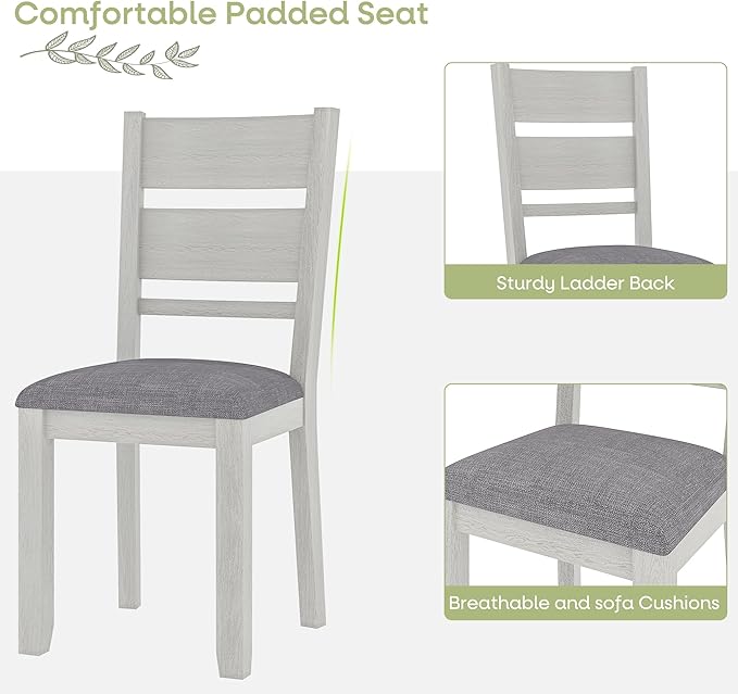 Dining Chairs Set of 6, Solid Wood Farmhouse Chairs - Image 4